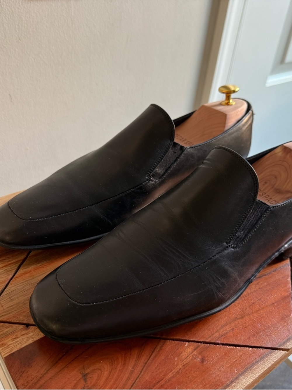 Men's black Too Boot New York Black Leather Slip-On Dress Loafers